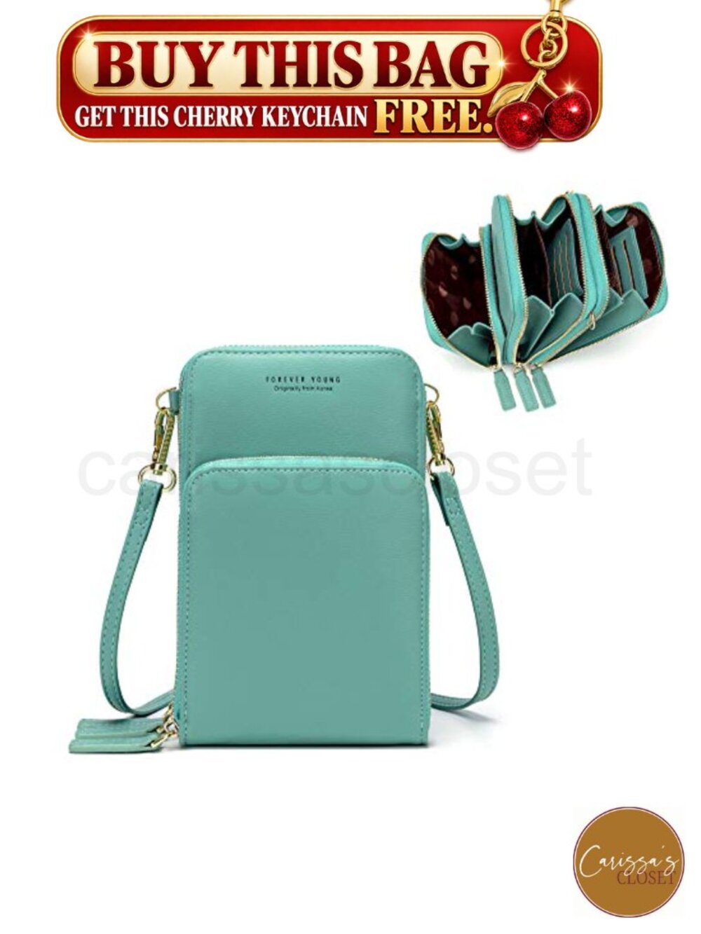 ✨ Crossbody Phone Bag Small Multi-Pocket 6 Card Slots Synthetic Leather